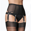 Image of 2019 Women Mesh Sexy Garter Belt 6 Metal Buckles Straps Sexy Lingerie Suspender Elastic Belt Garters Night Club Femme Underwear