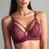Image of 2019 Women Seamless Sexy Cross Bandage Crop Tank Top Floral Sheer Lace Bra Bralette Bustier fitness building invisible fly bra #