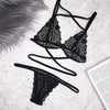 Image of 2019 Women Sexy Lace Bra Set Transparent Across Bra High Waist G-string Underwear Suit Women Lingerie Set A12316