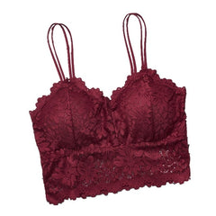 2019 Women Sexy Lingerie Corset Lace Floral Bralette Padded Bra Camis Underwear Wire Free Sheer Lace Bra Crop Tops Brassiere x