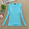 Image of 2019 solid 14 colors V-Neck  Blouses Sexy Slim Knitted Long Sleeve Chemise Femme Korean Tops for Women clothing Shirt Top Blouse