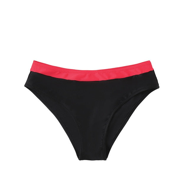 2020 High Waist Women Bikini Bottoms Solid Black Swimsuit Panties Womens Brazilian Plus Size Beach Swim Shorts Bikinis Mujer #3