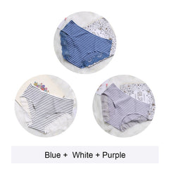 2020 Women Cotton Striped Panties Lace Trim Ladies Boyshort Breathable Safety Female Underwear Middle Waist Girls Boxer Shorts
