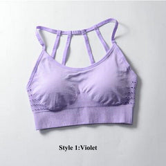 21 Colors Seamless Sports Bra Women Gym Back Cross Strappy Fitness Women Sports Bras Gym Active Wear Yoga Bras For Running Tops