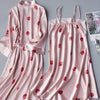 Image of 2PCS(basic+outwear) Night Dress Women Women Lace Satin Sleepwear Babydoll Lingerie Nightdress Sexy Sleepwear Nighties For Women