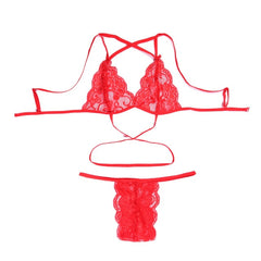 2Pc Lingerie Sexy 2019 Underwear Women Lolita Bandage Lace Bra And Panty Set Bralette Female Transparent Fascinated G-string