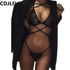 2Pc Lingerie Sexy 2019 Underwear Women Lolita Bandage Lace Bra And Panty Set Bralette Female Transparent Fascinated G-string