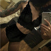 Image of 2pcs/Set Hot sale solid high waist sexy Perspective lace Women Open Underwear Sexy Lace Bra Panties Set Plus Size S-3XL Bralette