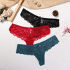 Image of 3 Pcs Panties Underwear Woman Lace Thong G-String Sexy Briefs Lingerie Woman Thong T-back Female Underwear For Woman Underwear