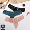 Image of 3 Pcs Panties Underwear Woman Lace Thong G-String Sexy Briefs Lingerie Woman Thong T-back Female Underwear For Woman Underwear