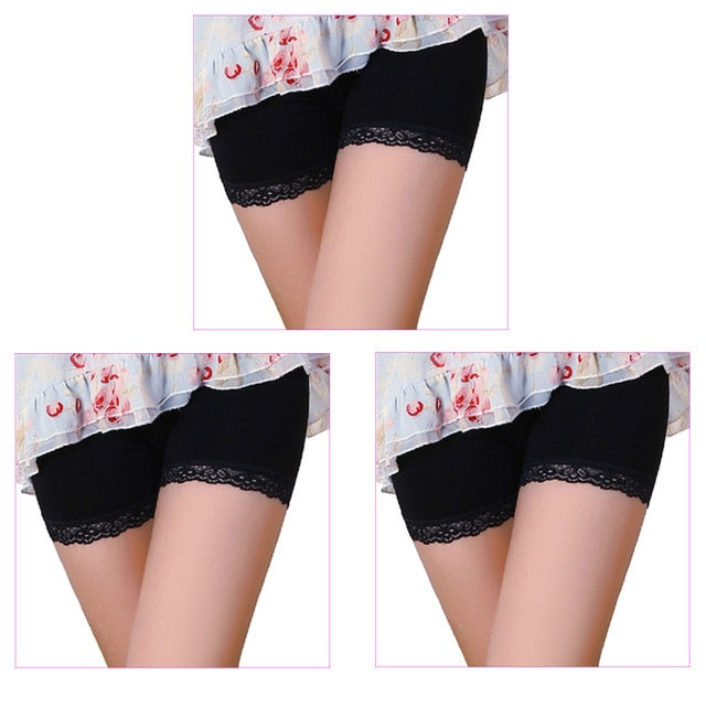 3 Pieces/Pack Safety Short Pants Large Size Boyshort Safety Panties Big Size Shorts Under Skirt Women Safety Pant