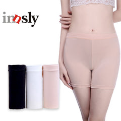 3 Pieces/Pack Safety Short Pants Under Skirts For Women Boyshorts Seamless Big Size Ladies Safety Boxer Panties Underwear Black