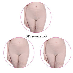 3 Pieces/Set Women Boxer Female Boyshort Lace Mid-Round Short Pants Comfortable Black Boyshort