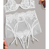 Image of 3PCS Set Women's Sexy Lingerie Babydoll Underwear Lace V neck Bra High waist Garter Belt G-string Sets Nightwear