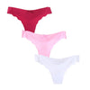 Image of 3pcs/lot Seamless Panties Ladies Thong Low Waist Women Sexy G String Solid Underwear