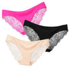 Image of 3pcs/lot  Sexy Women Panties set Lace Briefs Ice Silk Seamless Underwear Thong Lingerie Transparent Underpants String Pants #D