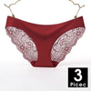 Image of 3pcs/lot  Sexy Women Panties set Lace Briefs Ice Silk Seamless Underwear Thong Lingerie Transparent Underpants String Pants #D
