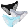 Image of 3pcs/lot  Sexy Women Panties set Lace Briefs Ice Silk Seamless Underwear Thong Lingerie Transparent Underpants String Pants #D