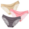 Image of 3pcs/lot  Sexy Women Panties set Lace Briefs Ice Silk Seamless Underwear Thong Lingerie Transparent Underpants String Pants #D