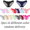 Image of 3pcs/lot  Sexy Women Panties set Lace Briefs Ice Silk Seamless Underwear Thong Lingerie Transparent Underpants String Pants #D
