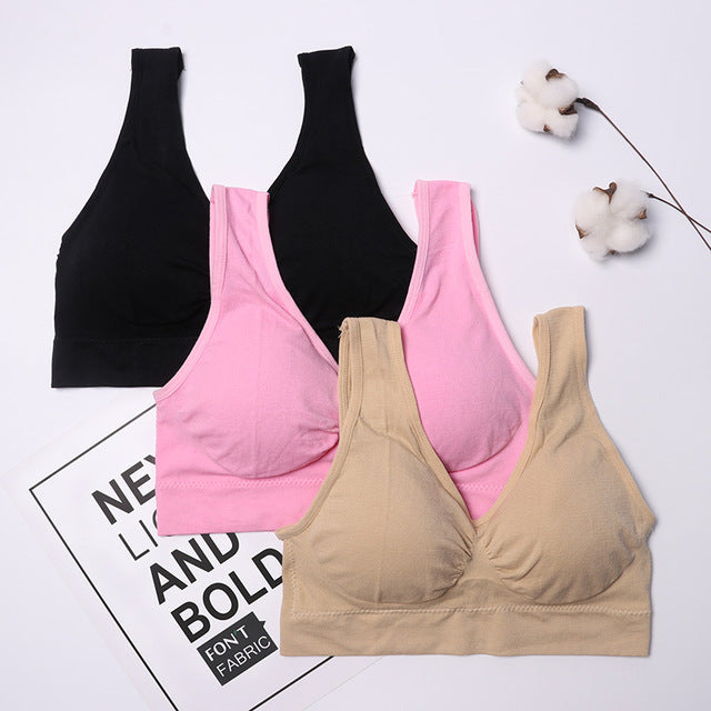 3pcs/set Sexy Bra with Pads Seamless Push Up Plus Size XXXL Underwear Wireless Comfortable Active Bra 2019