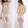 Image of 4Pcs/Set Bra & Brief Sets Intimates Plus Size Womens Sexy Lingerie Lace Flower Push Up Top Bra And Panty Set Women Underwear Set