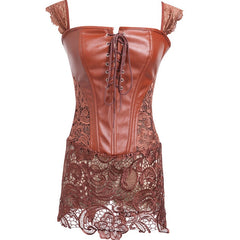 Women Corset Sexy Slim Burlesque Satin Body Shaper Strapless Overbust Plus Size Corset and Bustier  (3)