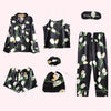 Image of 7 Pieces Womens Silk Satin Pajamas Sets Pyjamas Set Sleepwear Pijama Pajamas Suit Female Sleep Two Piece Set Loungewear