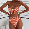 Image of AIUJXK Fashion 2019 Leopard Snake Print Bandage Bow Lingerie Biquini Women Sexy High Waist Bra Set  Ladies 2 Piece Swimsuit
