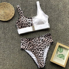 AIUJXK New 2019 Summer Leopard Neon Biquini Women Lingerie 2 Piece Swimsuit Summer Sexy High Waist Bra Set Ladies Underwear