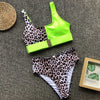 Image of AIUJXK New 2019 Summer Leopard Neon Biquini Women Lingerie 2 Piece Swimsuit Summer Sexy High Waist Bra Set Ladies Underwear