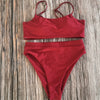 Image of AIUJXK New 2019 Summer Sexy Lingerie Women High Waist Biquini Pink Bra Set Woman Swimwear 2 Piece Swimsuit Underwear Bating Suit