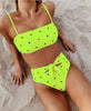 Image of AIUJXK New Fashion Heart Print Bandage Biquini Women Sexy Underwear Bra Set Ladies High Waist Lingerie Pink 2 Piece Swimsuit