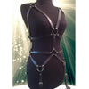 Image of Adult womens erotic lingerie bra clear open cup bra maid bandage chain bralette shelf bra sexy clothes strappy hot leather bra