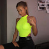 Image of Ahagaga 2019 Fashion Romper Neon Green Red Orange Sexy Bodysuit Summer Clothes for Women Casual Streetwear Bodycon Jumpsuits