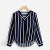 Image of Autumn Long Sleeve V Neck Irregular Stripe Shirt Women Casual Tops And Blouses chemise femme camisas mujer women blouses #10