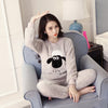 Image of Autumn Winter Warm Flannel Women Pyjamas Sets Thick Coral Velvet Long Sleeve Cartoon Sleepwear Thin Flannel Pajamas Set for Girl