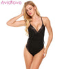 Image of Avidlove Women Sexy Lingerie V -Neck Lace-Trim Sexy Romper Bodysuit Nightgown One Teddy Halter Women Sleepwear Nightwear