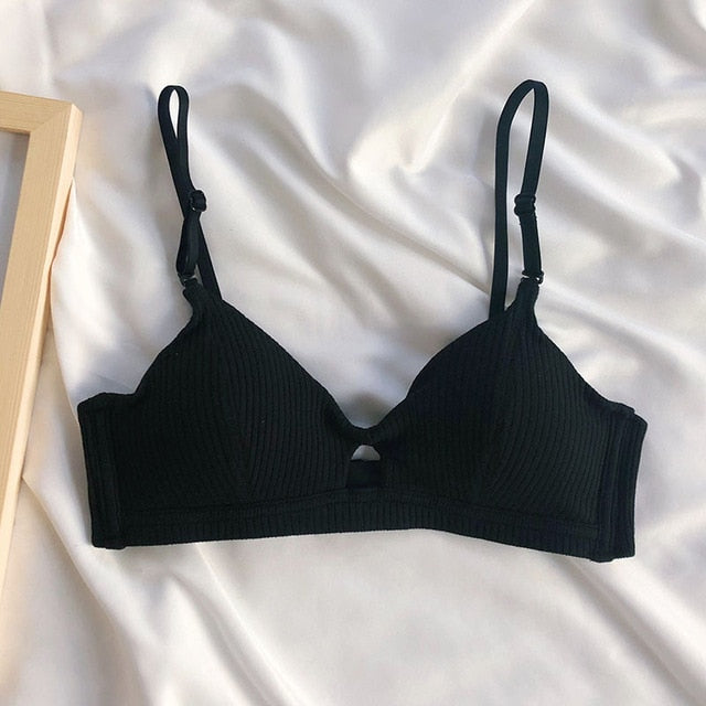 BEFORW Sexy Hollow Out Bras For Women Underwear Solid Color Comfort Wireless Bra Lingerie Fashion Seamless Padded Bralette