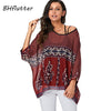 Image of BHflutter Women Blouses Plus Size 2019 New Style Batwing Casual Summer Blouse Shirt Woman Boho Chiffon Shirts Tops Chemise Femme