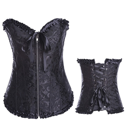 BIG SALE Satin Bone Lace Up Steampunk Corset Sexy Bustier Women Corselet Corset Bustier Corset Overbust Slim Corset Straples