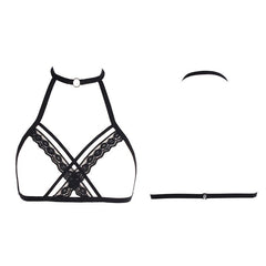 Bandage Alluring Women Cage Bra Elastic Cage Bra Lace Lingerie Sexy Hot Erotic Openwork Bustier Lingerie Open Cup Push Up Bra