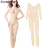 Image of Beonlema Body Shaping Full Cover Bodysuit Seamless Slimming Shapewear Long Sleeve Stretchy Shaper  Women Belly Modeling S-2XL