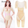 Image of Beonlema Body Shaping Full Cover Bodysuit Seamless Slimming Shapewear Long Sleeve Stretchy Shaper  Women Belly Modeling S-2XL