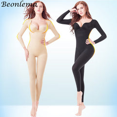 Beonlema Body Shaping Full Cover Bodysuit Seamless Slimming Shapewear Long Sleeve Stretchy Shaper  Women Belly Modeling S-2XL