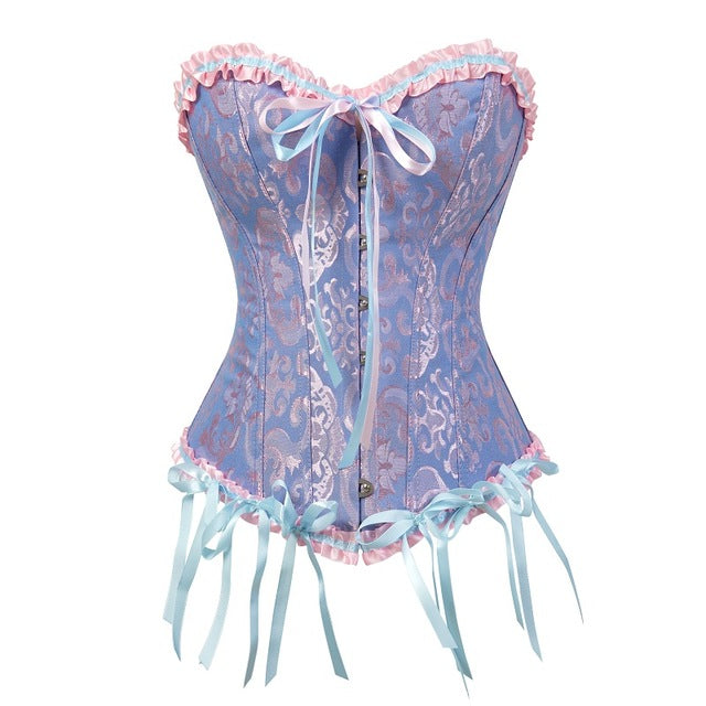 Black Boned Corselet Gothic Clothing Lace Up Steampunk Overbust Corset Halloween costume Plus Size Sexy Women Bustier Bodyshaper