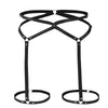 Image of Black Gothic Leg Garter Belt Punk Fetish Leg Harness Sexy Pole Dance Bondage Body Harness Belt Thigh stockings Garter
