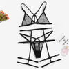 Image of Black Harness Polka Dot Garter Sexy Women Transparent Lingerie Set 2019 Summer See Through Ladies Bra And Underwear Set 30NOV6