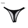 Image of Black T-back Bikini Bottom Girl Sexy G-string Swim Briefs Women Trunks Beachwear Brazilian Thong Biquini Bottoms Suit Panties