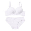 Image of Bow Cotton Bra Sets Women Push Up Lingerie Bra Wireless Bra & Pantie Set Underwear Sets